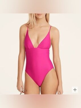 J.Crew Plunge One Piece in Radiant Fuschia